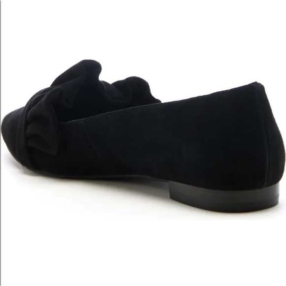 Sole Society SO-Kamber Black Suede Flats with Ruffle Detail size 9 - Picture 2 of 13